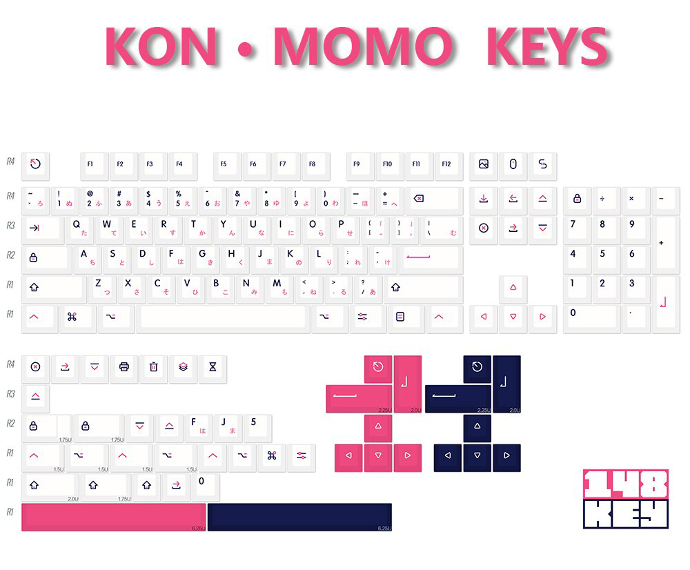 Kon Momo Keycaps For Custom Keycaps Material PBT Keycaps