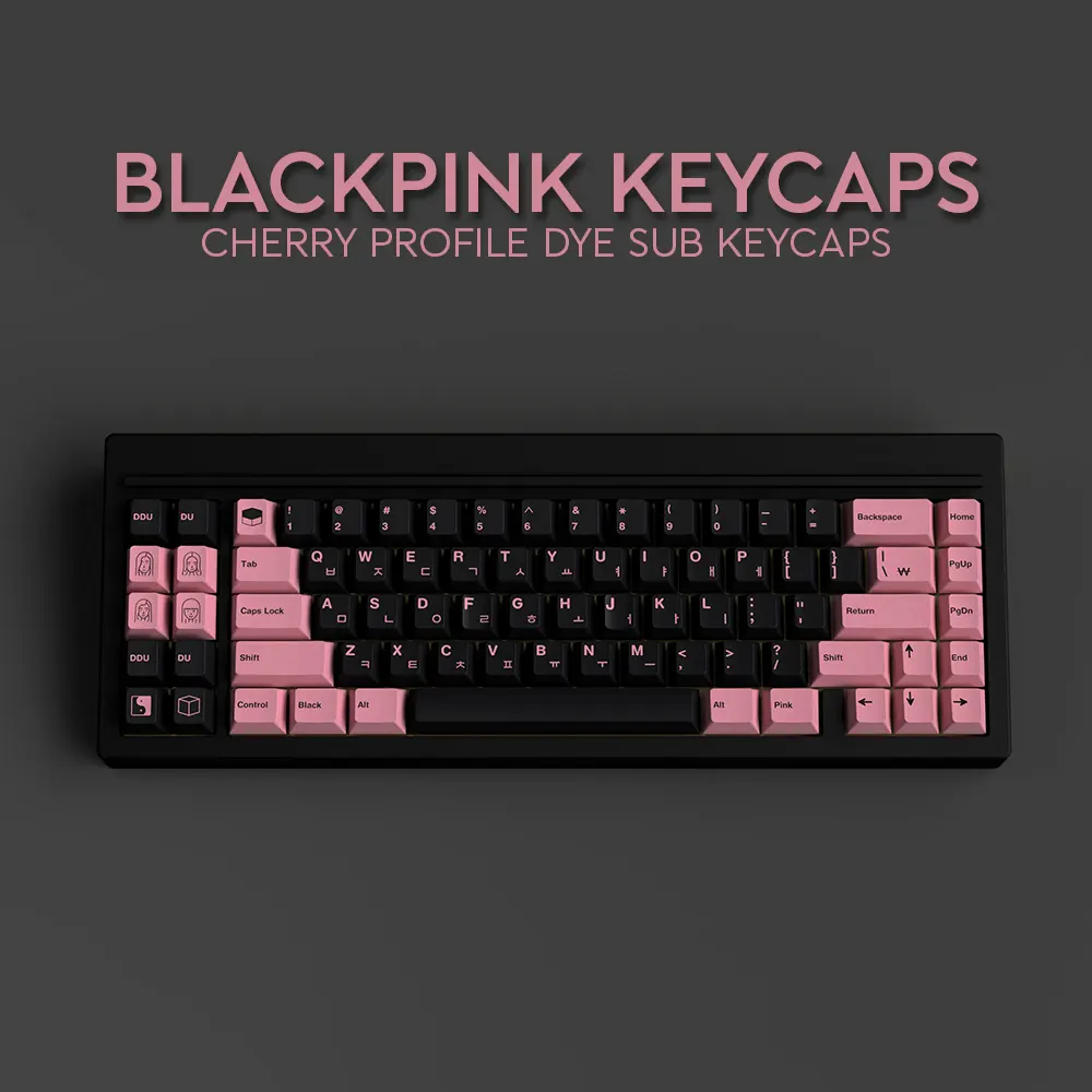 BlackPink Keycaps Cherry Profile For Mechanical Keyboard
