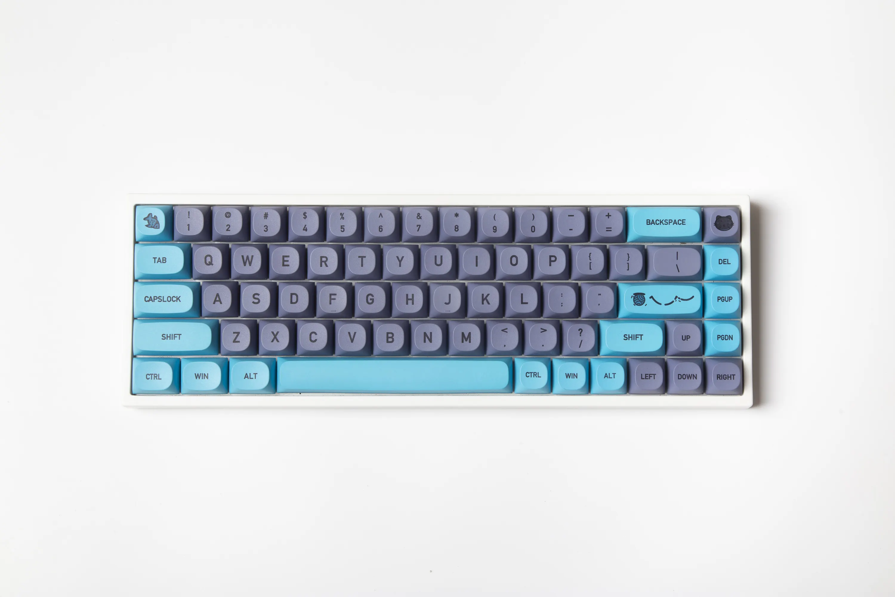 Blue Keycaps Cat Theme Cherry Profile For Mechanical Keyboard