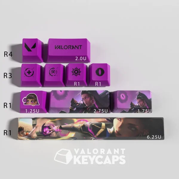 Reyna Valorant Keycaps OEM Profile 10 Keys PBT dye sub keycaps